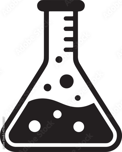Erlenmeyer Flask Science Icon Scientific Experiment Glassware Laboratory Test Chemistry