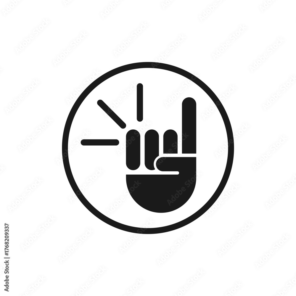 Obraz premium An attention or warning icon with an index finger raised upwards. Vector illustration.