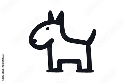 bull terrier dog icon thick line minimal vector illustration