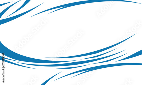 Dynamic Blue Swoosh Line Accents on White for Fast Modern Compositions. Energetic curved streaks sweep across a clean canvas, ideal for sporty or tech layouts