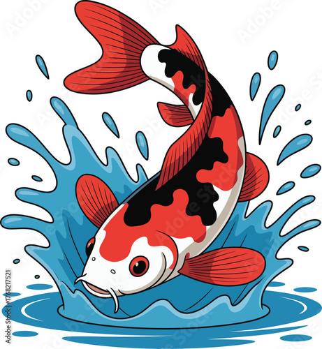 
Realistic koi fish swimming underwater artwork