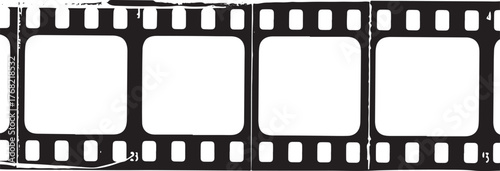 Filmstrip Frames with Grunge Texture Photography Template Background