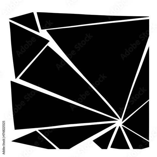 Minimalist abstract black and white shattered glass vector design element for graphic design and creative projects use cases vector