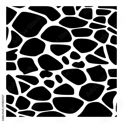 Minimalist seamless giraffe print vector pattern, black and white animal skin texture background for fashion and design, one hundred vector