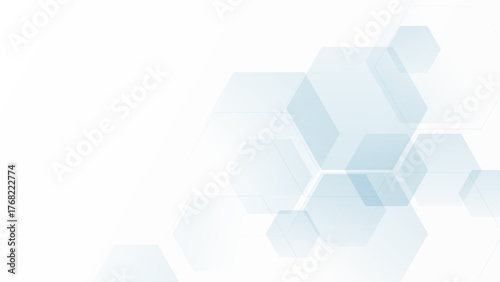 Abstract technology digital hi tech concept with blue hexagonal on a white background