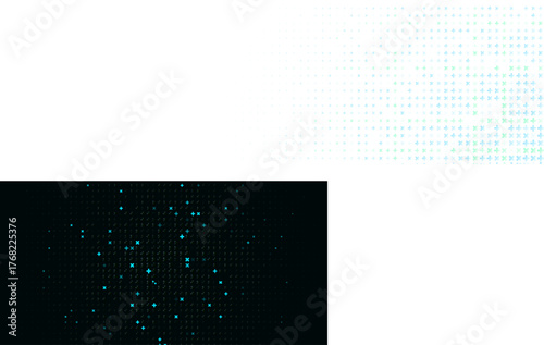 Medical healthcare pattern, white plus x on light blue mint gradient, clean sterile look. For clinic branding, web, app, report, banner, brochure, presentation. Medical patterns. Vector illustration