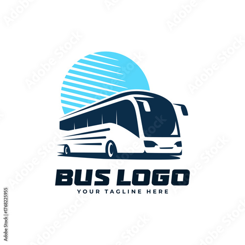 bus transportation vehicle logo abstract design