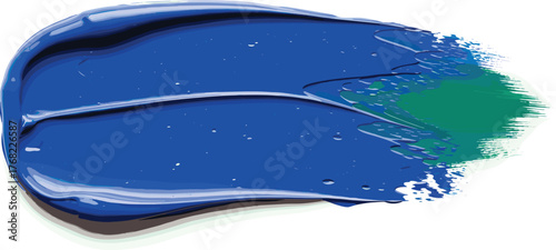 Bold Stroke of Acrylic Paint in Blue and Green for Artistic Expression, Crafting & Design on White Canvas, Visualizing Creativity, Innovation & Modern Art for Presentation Backdrops & Marketing Materi