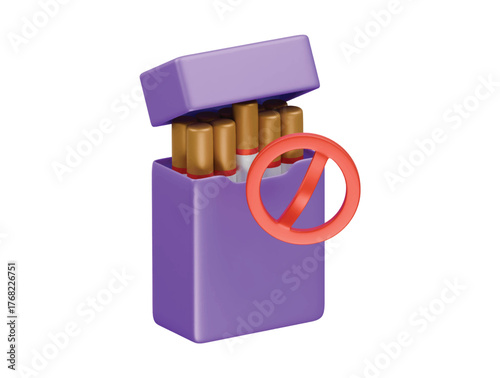 no cigarettes icon 3d illustration render