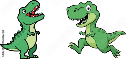  Friendly Cartoon T‑Rex Roaring Illustration