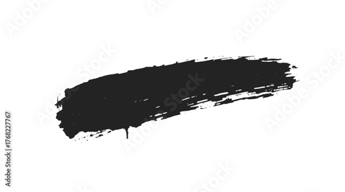 Black ink brush stroke for design element use