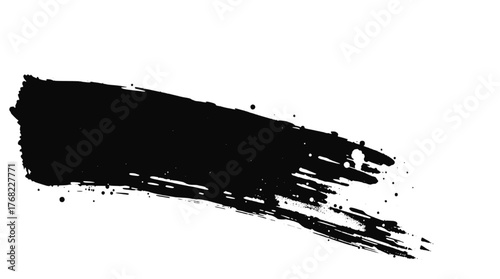 Black ink brush stroke for design element use