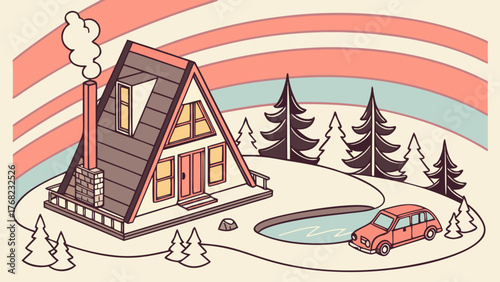 A frame cabin house home architecture design building exterior residence property dwelling structure shelter