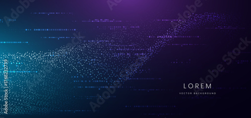 Futuristic dotted lines glowing speed movement background.