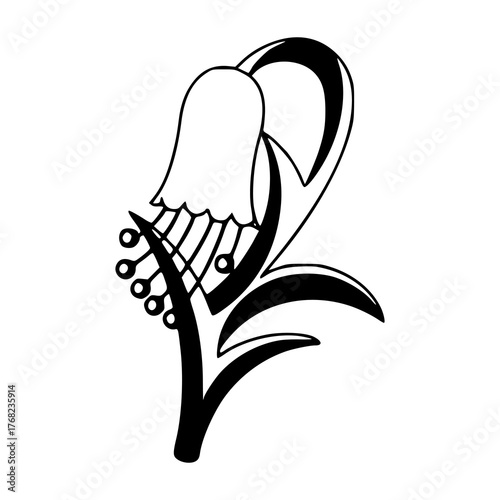art deco inspired bellflower vector