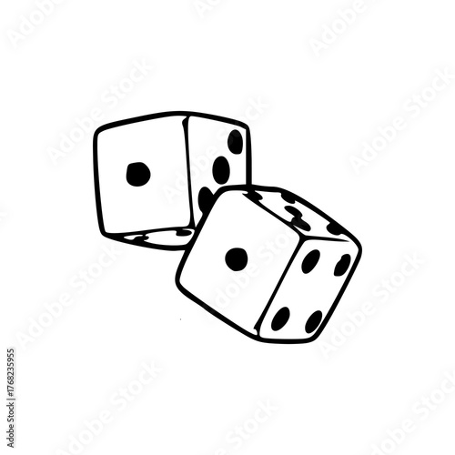 game dice drawing for board game design