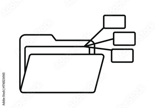 Icono negro de organizar archivos por carpetas