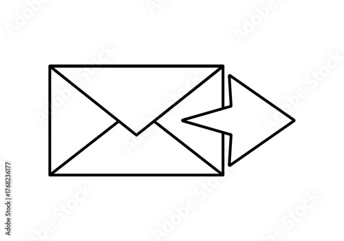 Icono negro de enviar email