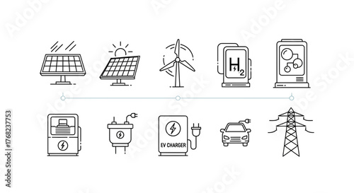 Renewable energy sources infographic showcasing sustainable and clean power solutions