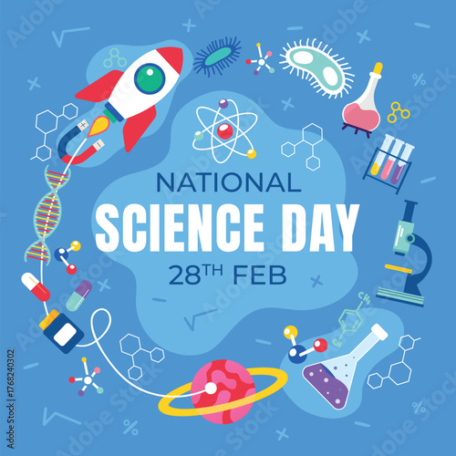 National Science Day 28th Feb Celebration Vector