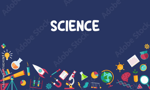 Banner of colorful objects for student's learning