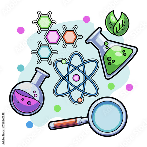 Scientific Discovery and Research Tools Illustration