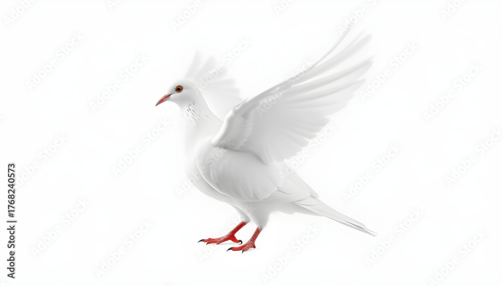 Obraz premium white dove isolated on transparent background