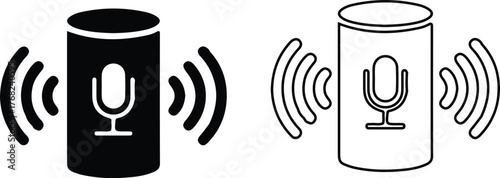 smart speaker icon set vector technology design illustration