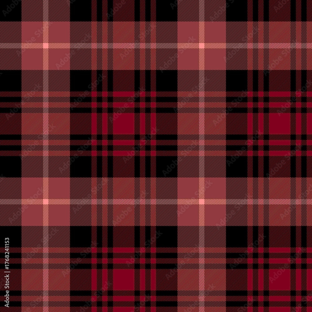 Obraz premium red and black Tartan Plaid Red Checkered Pattern Seamless.