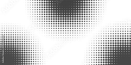 Wave halftone pattern. Halftone dots background. Vector