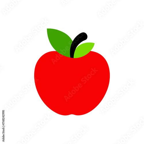 Illustration of a simple red apple fruit