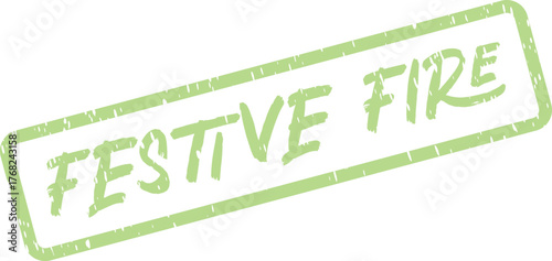 Festive Fire celebration stamp design for holiday events and seasonal promotions