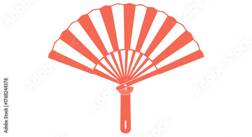Vector illustration of a traditional Japanese folding hand fan. A cultural symbol of elegance and summer, isolated as a simple flat graphic icon. 2