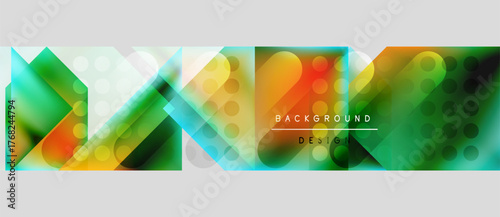 Abstract geometric pattern. Overlapping shapes create vibrant, colorful design. Modern style, suitable for backgrounds or digital art.