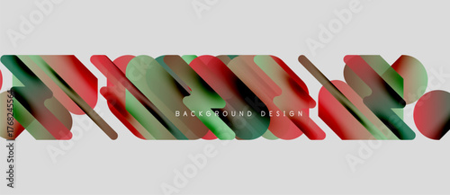 Abstract layers create dynamic visual effect. Red, green, dark hues overlap, forming modern design element. Simple, clean composition.