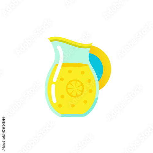 Lemonade pitcher with a lemon design fill
