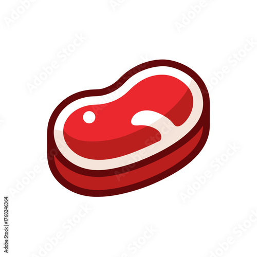 Illustration of a piece of red meat steak