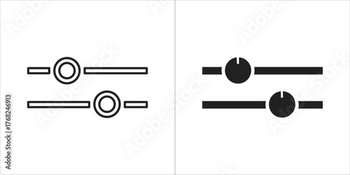 Slider control icon in outline and solid style