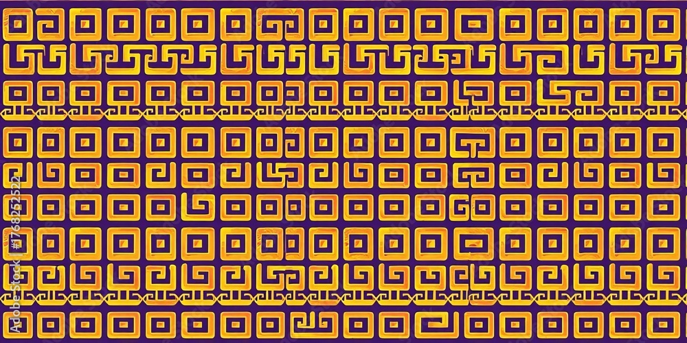 Intricate, flowing Greek key pattern, continuous design,  repeating motif,  curve,  border