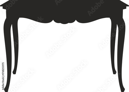 Classical Style Table Vector Art Furniture with Unique Leg and Surface Design