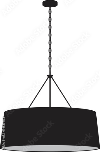 Modern Elegant Chandelier Lighting Fixture Stylish Interior Design Black and White Silhouette