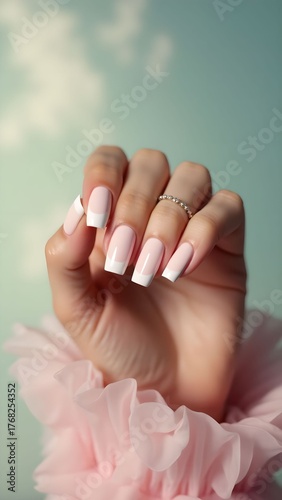 Elegant manicure with a French design