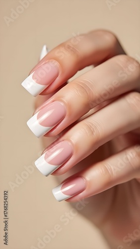 Elegant manicure with a French design
