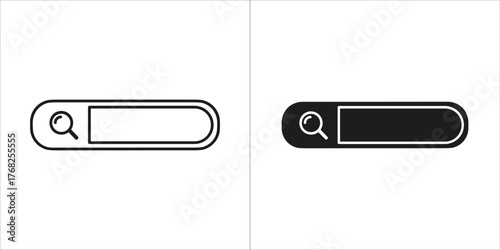 Search bar icon in outline and filled style