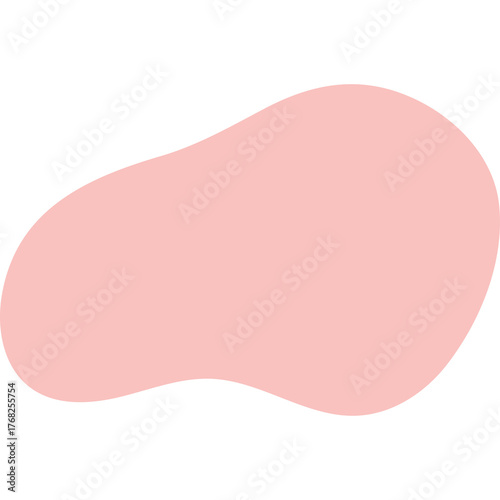 Soft Organic Blob Shape In A Light Pink Hue With A Subtle White Outline On A Transparent Background Ideal For Graphic Design Elements