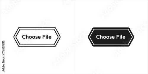 Two hexagonal buttons with text choose file on