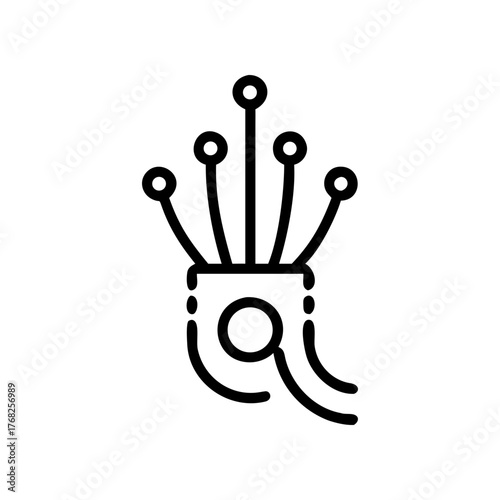 Fiber optic cable connection illustration on transparent background silhouette