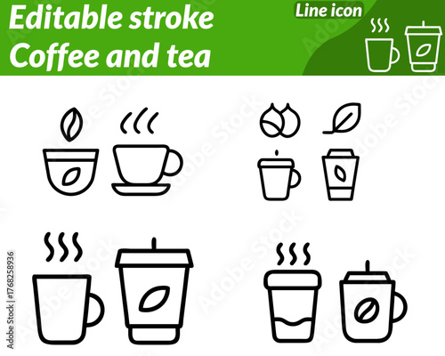 Wallpaper Mural A warm inviting icon featuring a steaming coffee cup and a teapot tea mug to symbolize relaxation and refreshment. The design includes rising steam lines tea leaves coffee beans for a cozy atmosphere. Torontodigital.ca