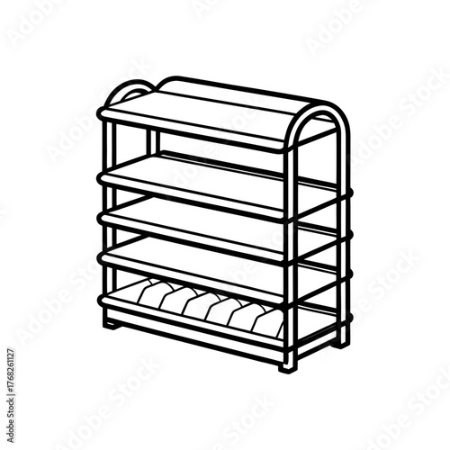 Vector illustration of a 5-tier shoe rack