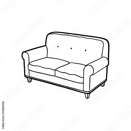 Vector illustration of a two-seater sofa